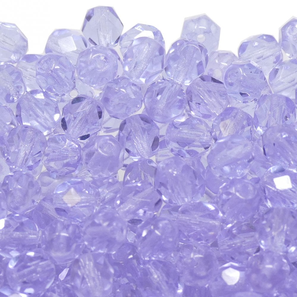 6mm Czech Faceted Round Glass Bead, alexandrite