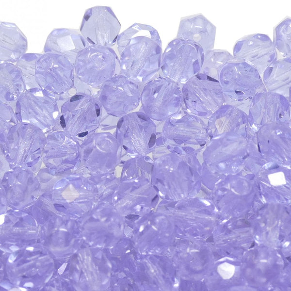 6mm Czech Faceted Round Glass Bead, alexandrite