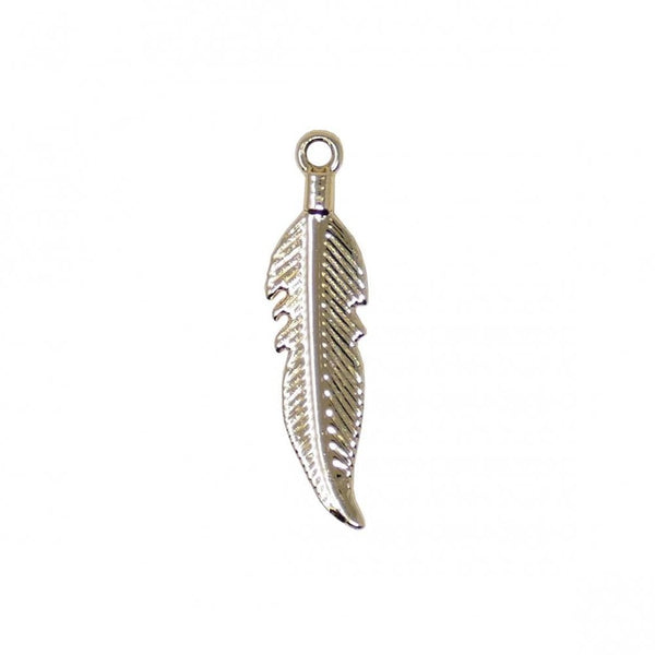 26x7mm Feather Charm, gold-plated