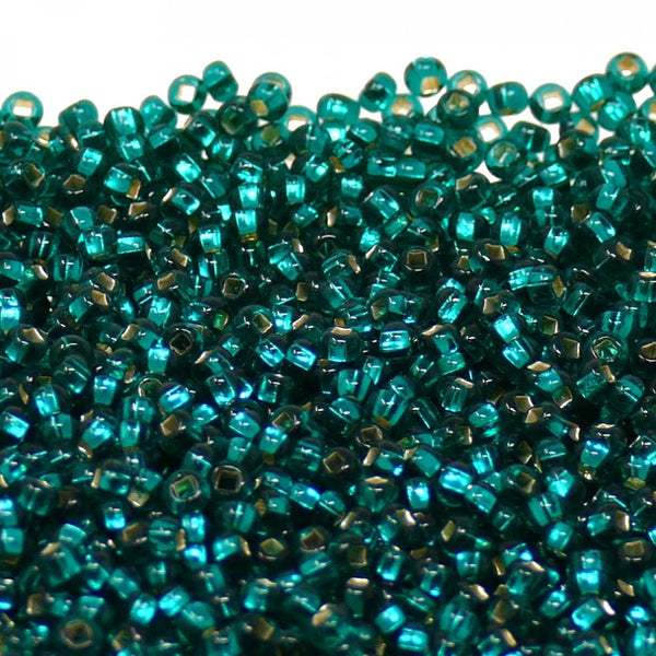 Preciosa Seed Beads 10/0, silver lined turquoise