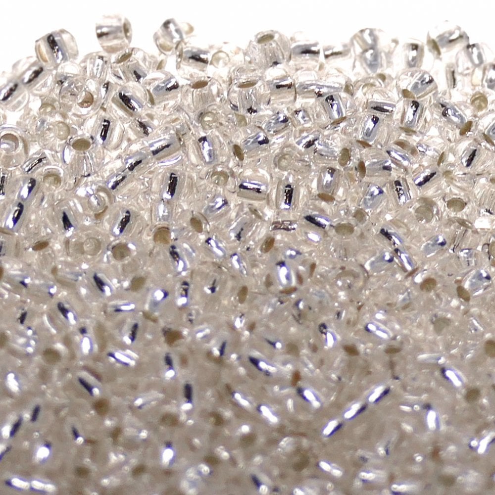 Preciosa Seed Beads 10/0, silver lined crystal