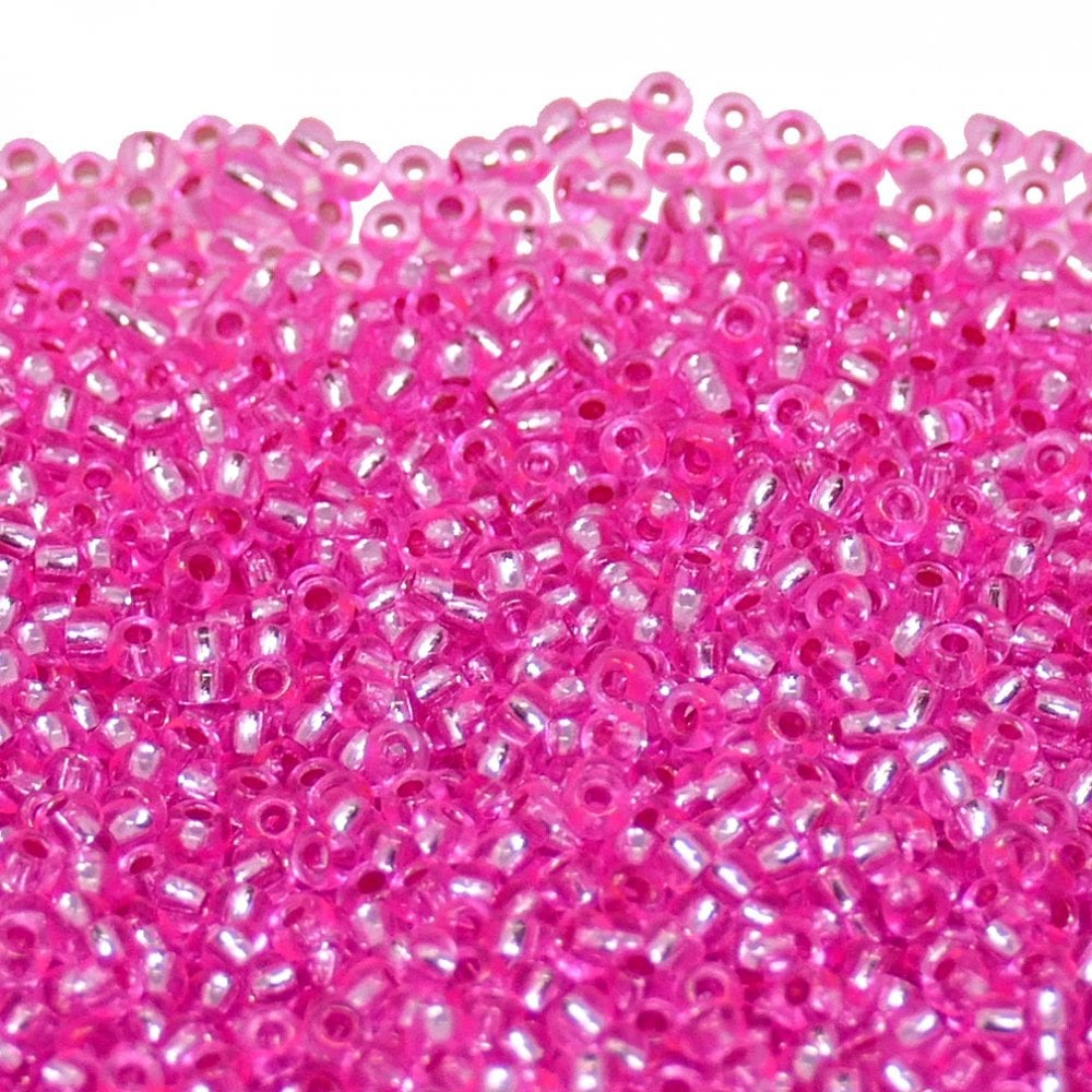 Preciosa Seed Beads 10/0, silver lined pink