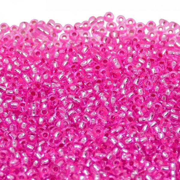 Preciosa Seed Beads 10/0, silver lined pink