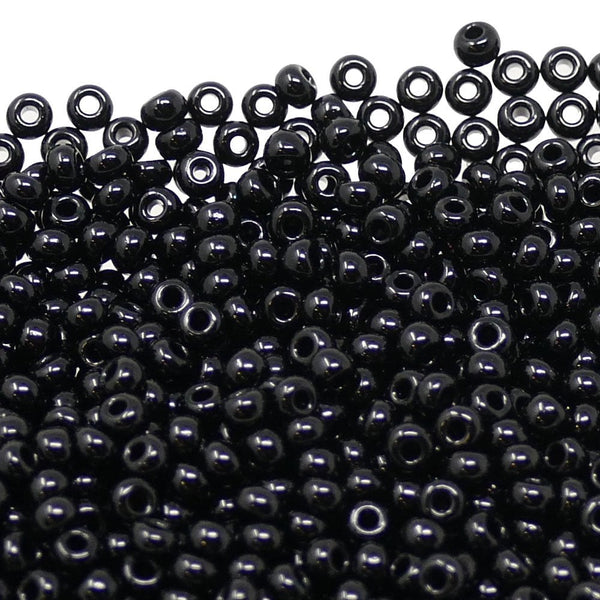 Preciosa Seed Beads 8/0, opaque black