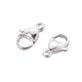 304 Stainless Steel Lobster Clasp 12mm, silver-colour-plated