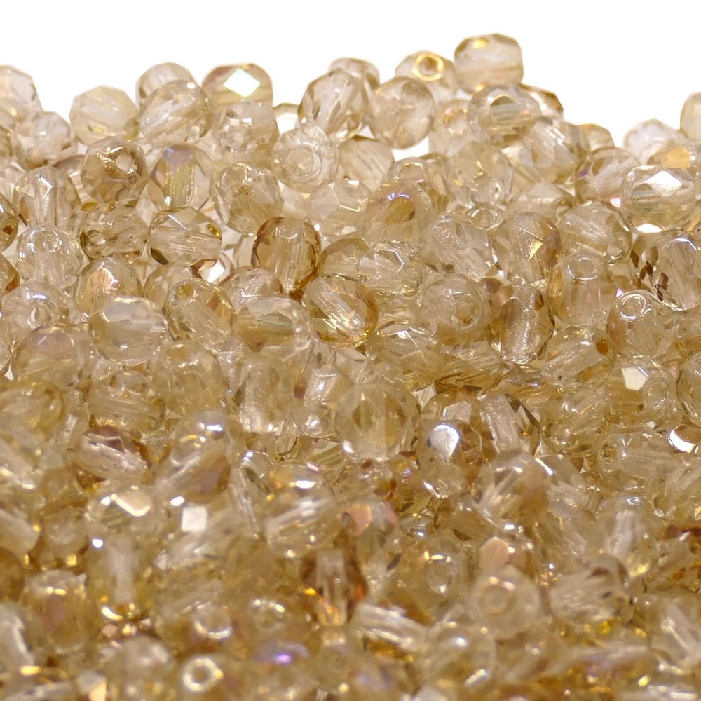 4mm Czech Faceted Round Glass Bead, twilight crystal