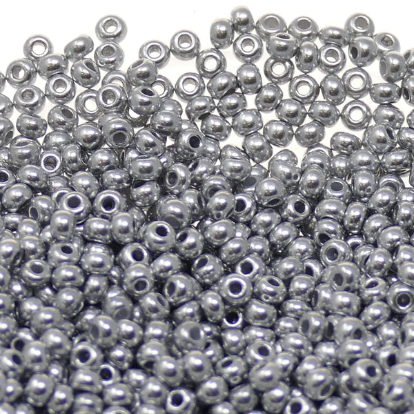 Preciosa Seed Beads 10/0, silver metallic