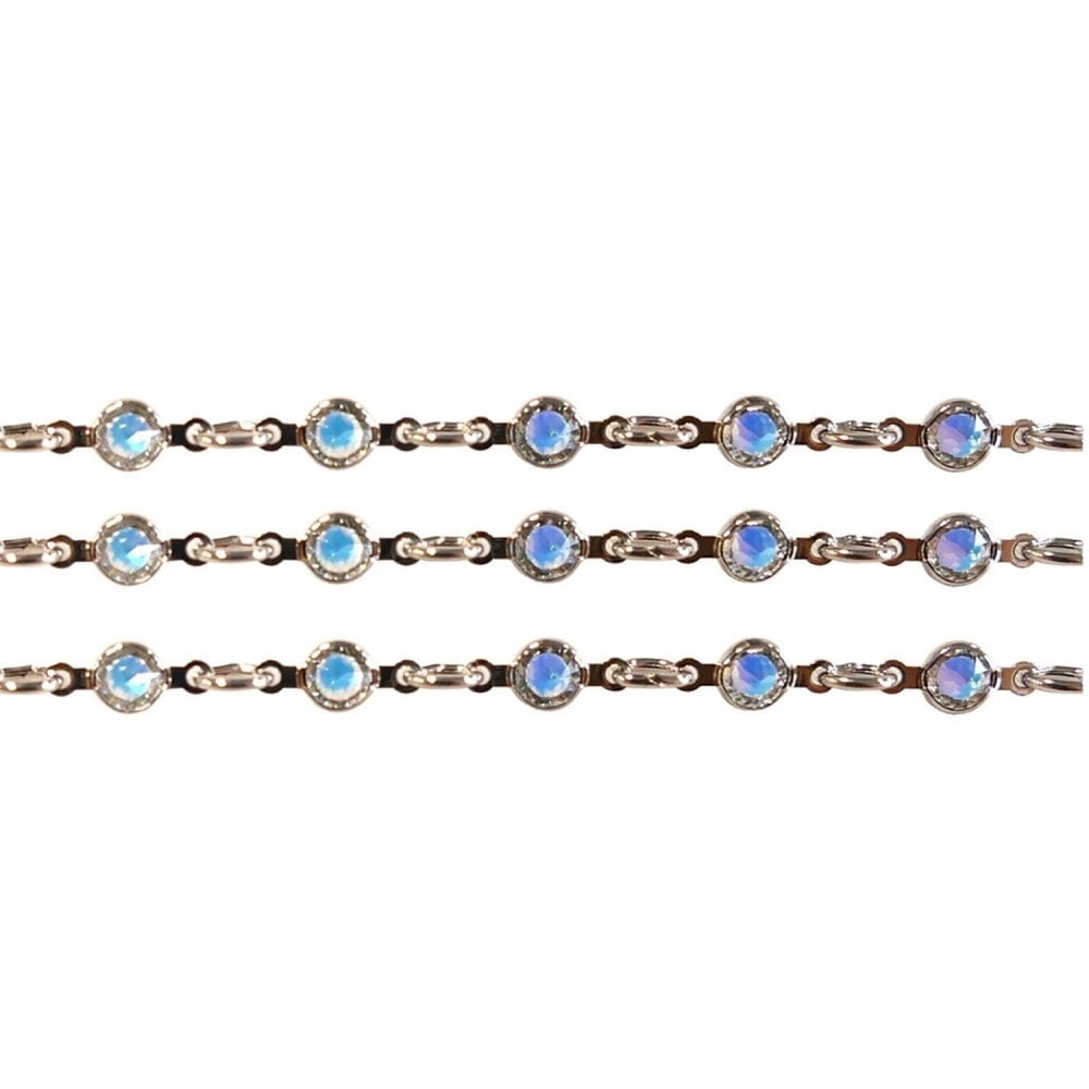 90005 Swarovski Silver Plated Channel Chain, crystal AB, 50cm