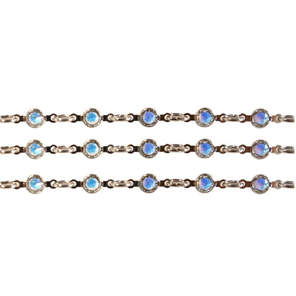 90005 Swarovski Silver Plated Channel Chain, crystal AB, 50cm