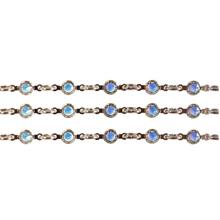 90005 Swarovski Silver Plated Channel Chain, crystal AB, 50cm