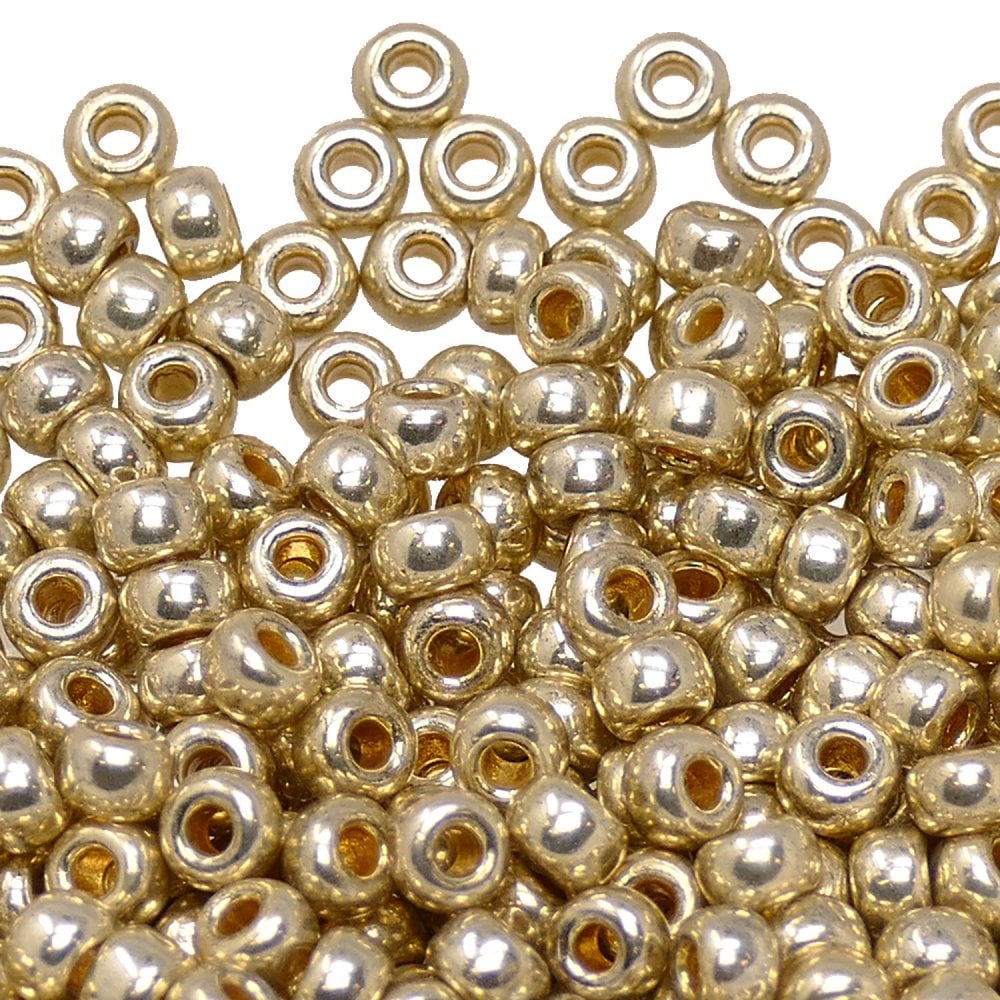 Miyuki Seed Beads 6/0, duracoat galvanised silver