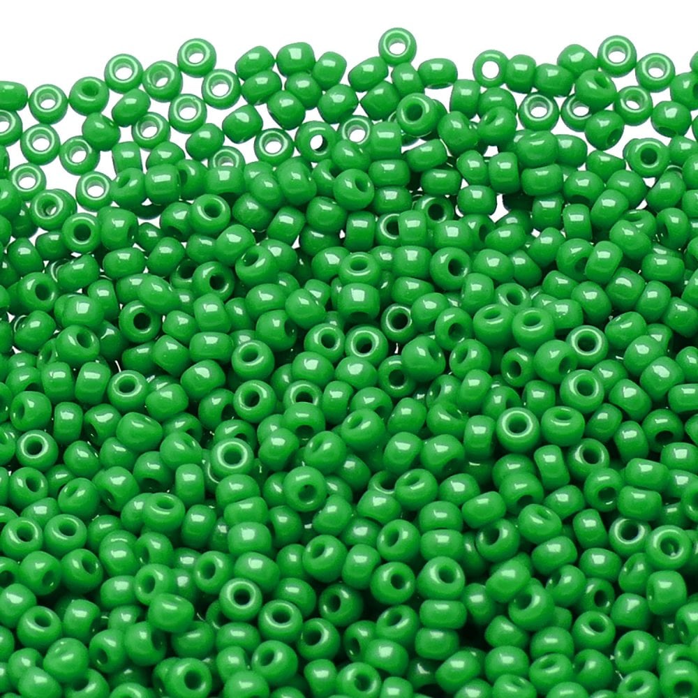 Miyuki Seed Beads 8/0, opaque jade green
