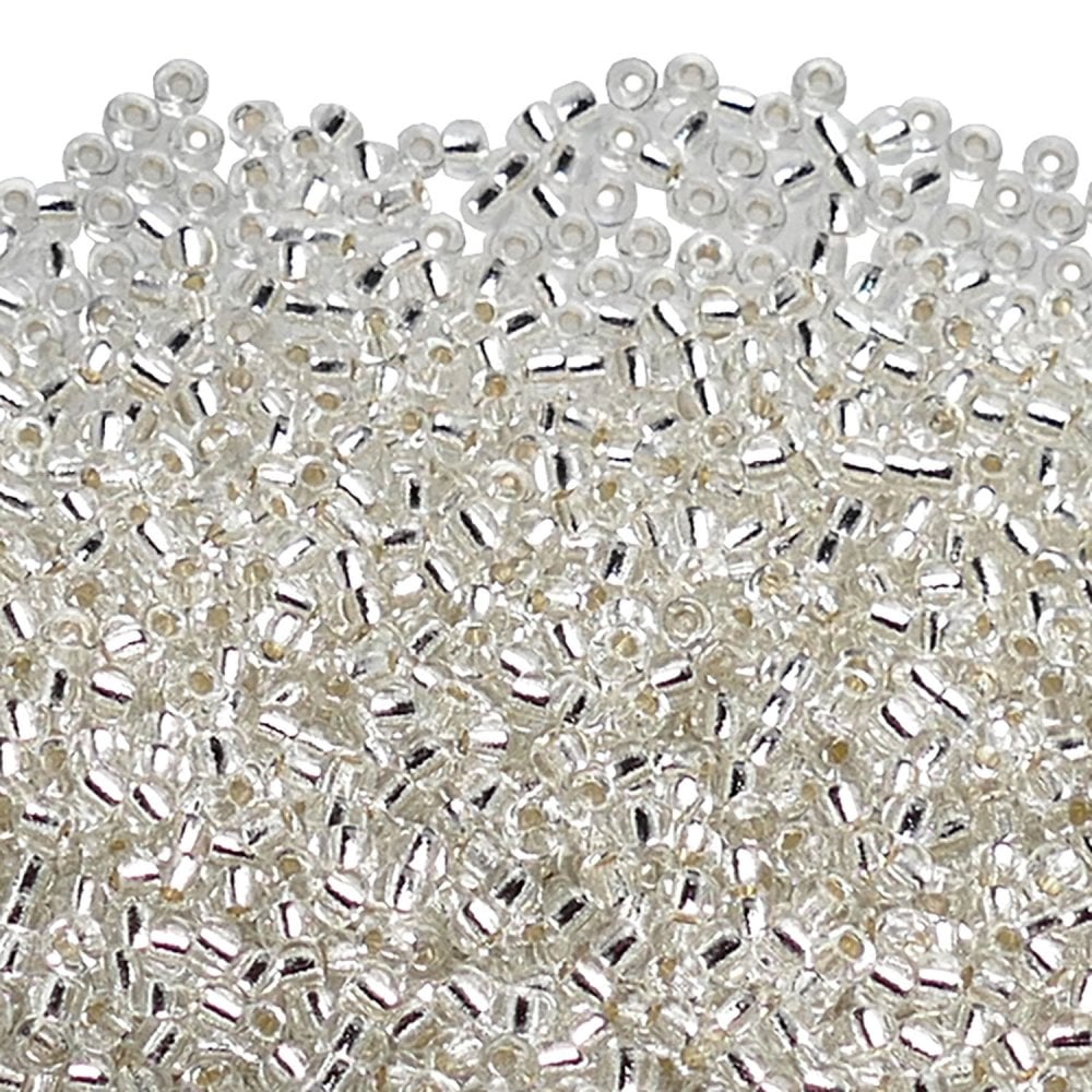 Miyuki Seed Beads 8/0, silver lined crystal
