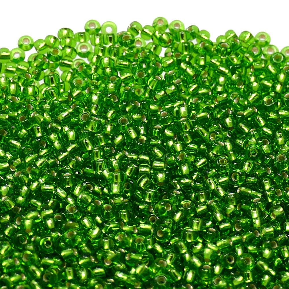 Preciosa Seed Beads 10/0, silver lined light green