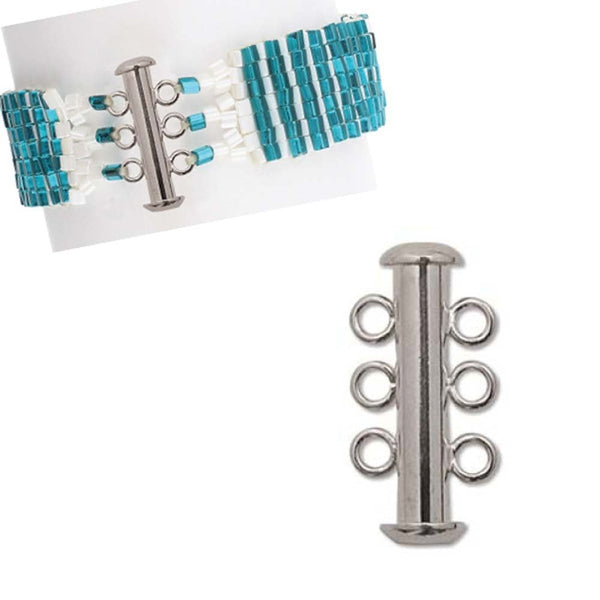 21mm Multi-Strand Clasp (3 Loops), silver-plated, additional photo