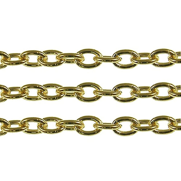 5x7mm Medium Steel Trace Chain, gold-plated