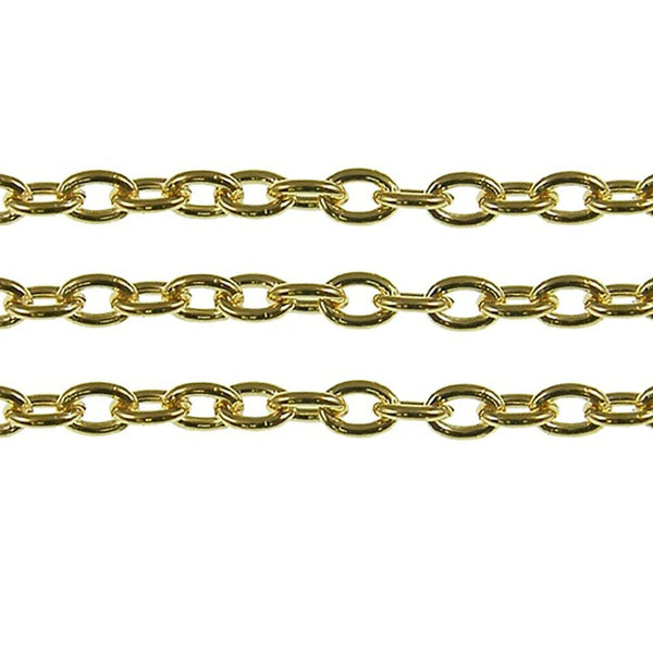 3.5x5.5mm Small Steel Trace Chain, gold-plated