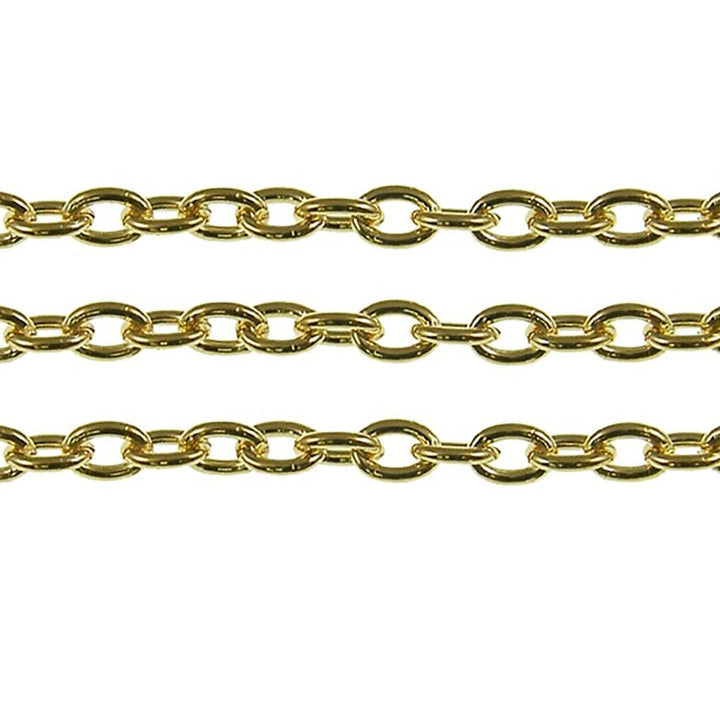 3.5x5.5mm Small Steel Trace Chain, gold-plated