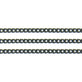 Black-plated fine steel curb chain, 2x2.5mm links, shown in three parallel strands