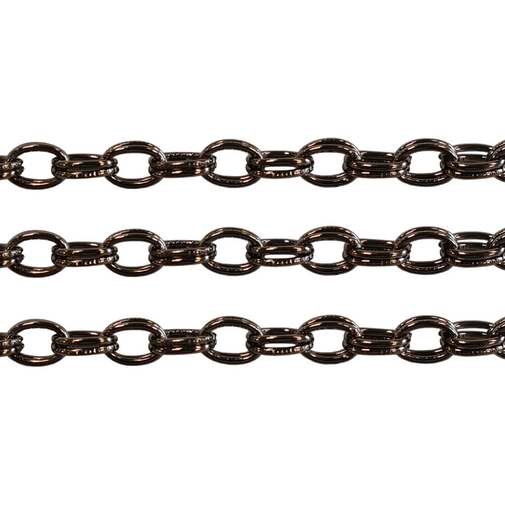 6.5x4.5mm Double Link Oval Chain, black-plated