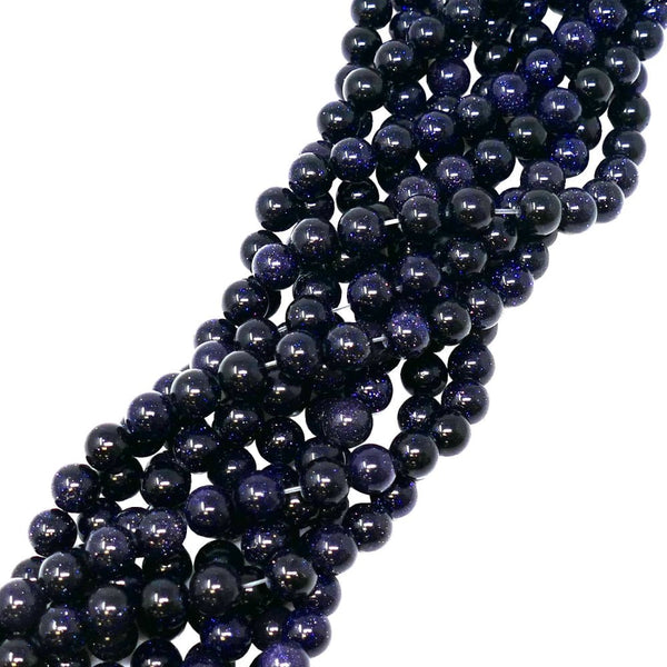 Blue Goldstone Round Semi Precious Stones 8mm