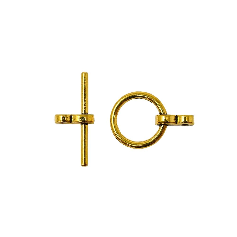 12mm Round Toggle Clasp, gold-plated
