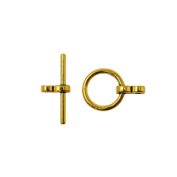 12mm Round Toggle Clasp, gold-plated