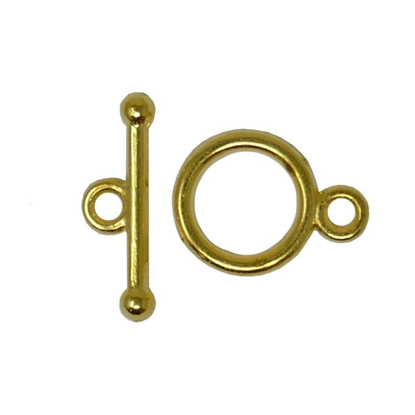 10mm Round Toggle Clasp, gold-plated