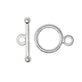 10mm Round Toggle Clasp, silver-plated