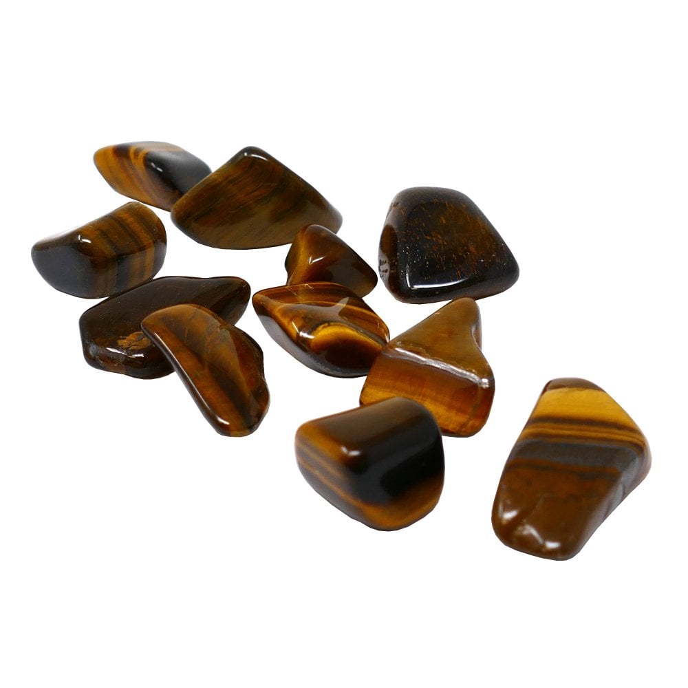 Semi-Precious Tumbled Stones (Large), gold tiger eye, pack of 3