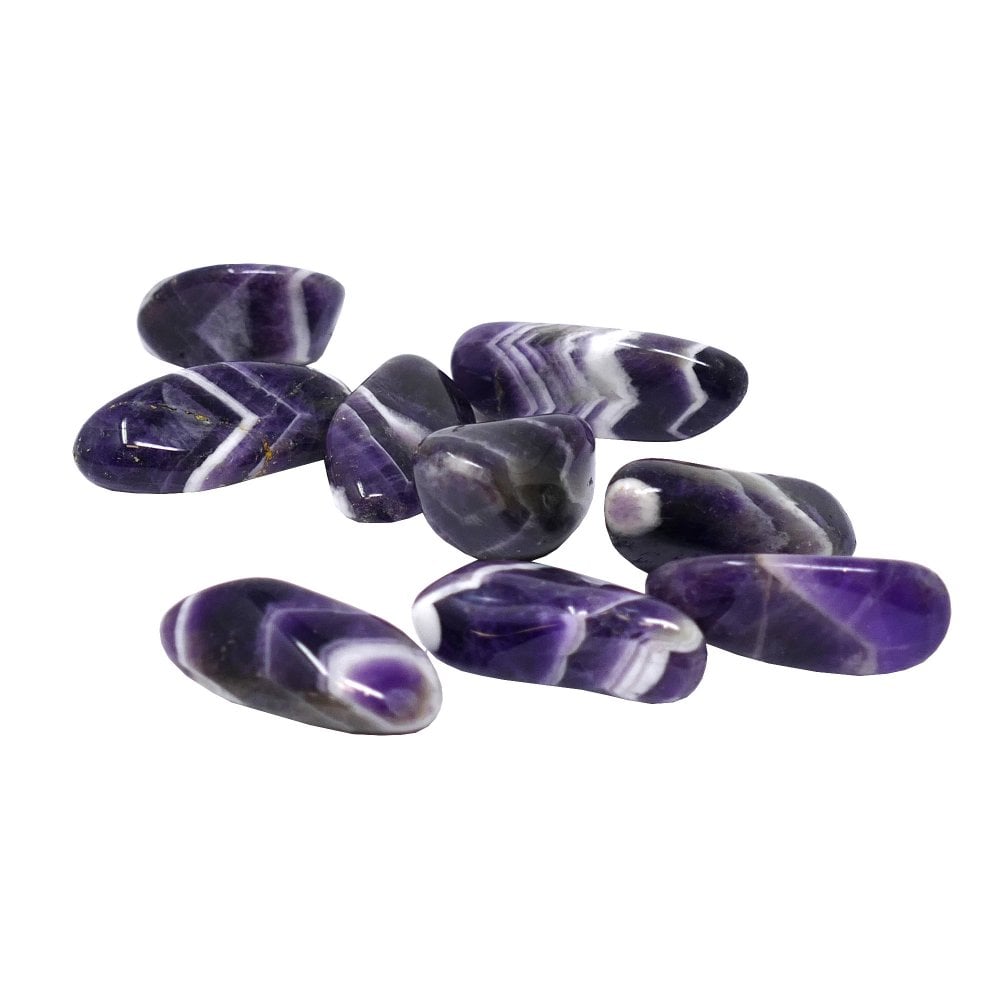 Semi-Precious Tumbled Stones (Large), zebra amethyst, pack of 3