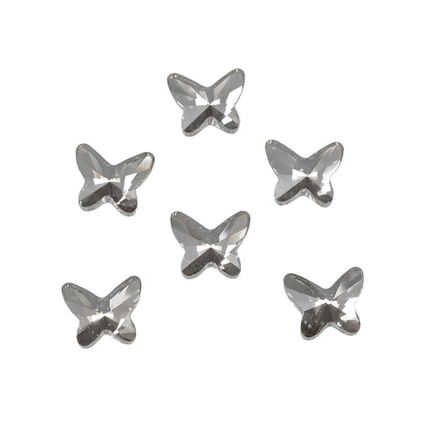 2854, (8mm) Swarovski butterfly flatback foiled non-hotfix, crystal