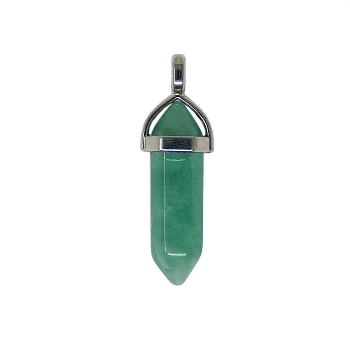 40x12mm Double Pointed Hexagon Pendant, natural fluorite