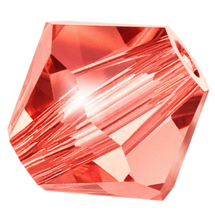4mm Preciosa Crystal Bicones, padparadscha