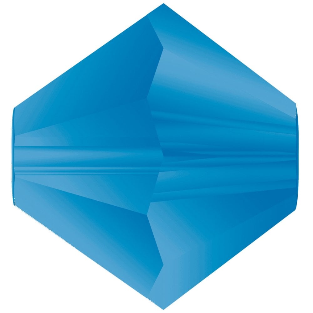 4mm Preciosa Crystal Bicones, capri blue matte