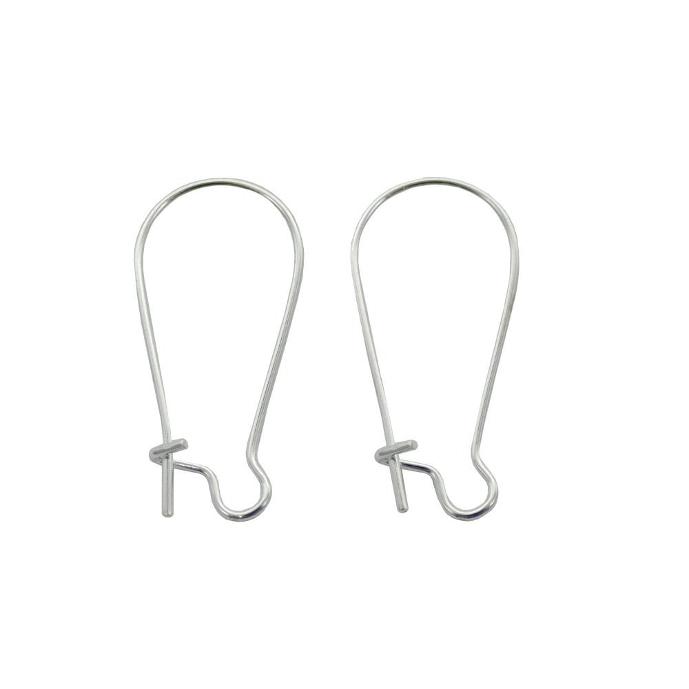 11x24mm Kidney Ear Wire Hooks Earring, silver-plated