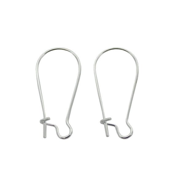 11x24mm Kidney Ear Wire Hooks Earring, silver-plated