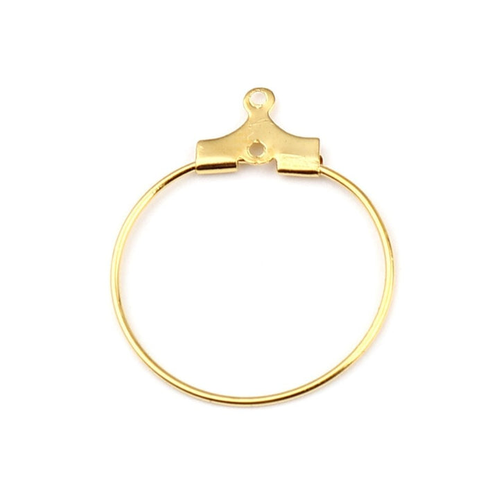 25mm Circle Hoop Earring Component, gold-plated
