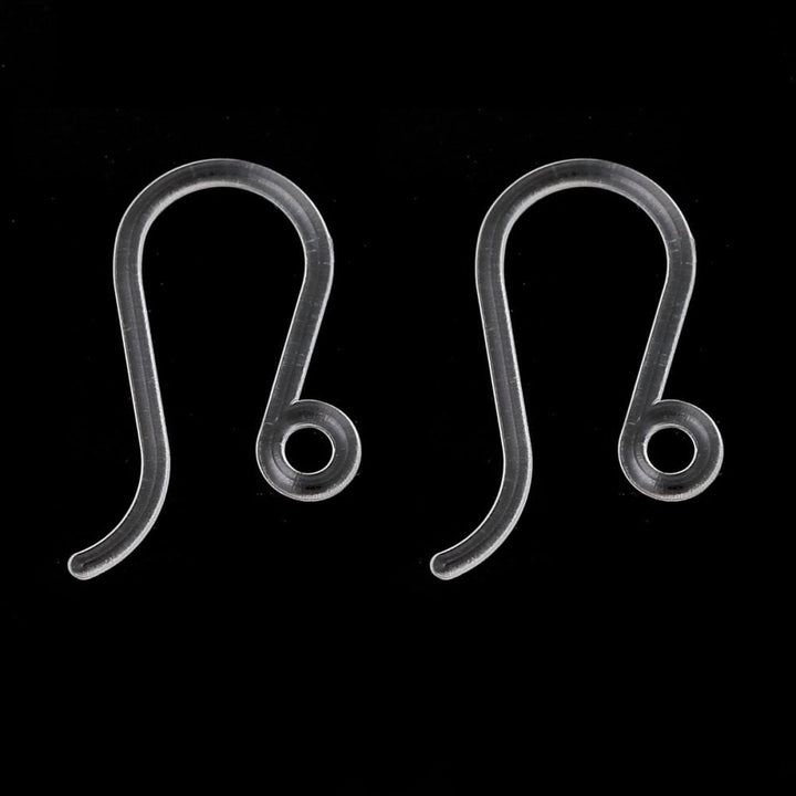 17x8mm Plastic Ear Wire with Loop, transparent