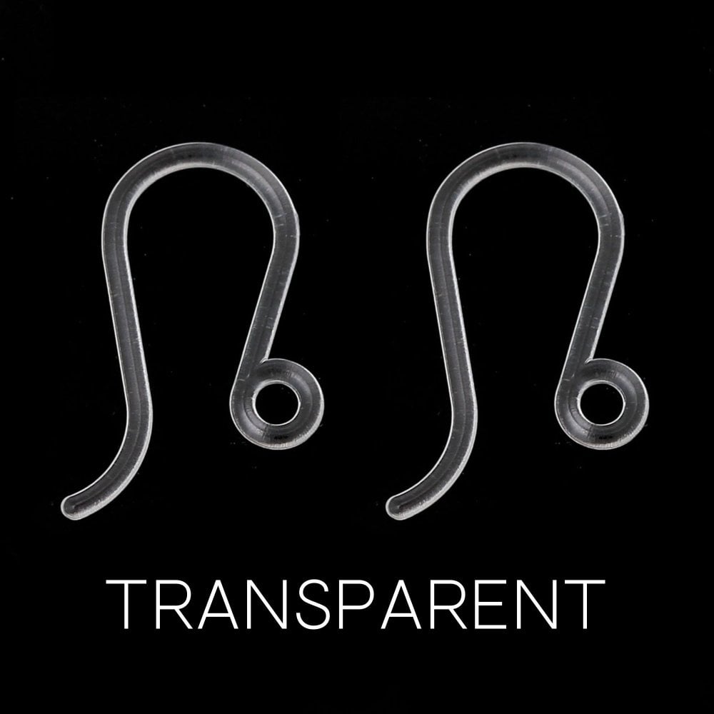 17x8mm Plastic Ear Wire with Loop, transparent, additional photo