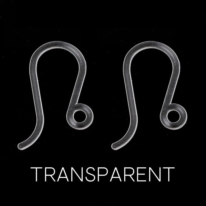 17x8mm Plastic Ear Wire with Loop, transparent, additional photo