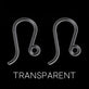 17x8mm Plastic Ear Wire with Loop, transparent, additional photo