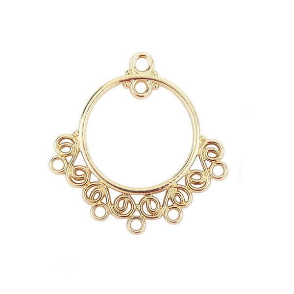 25x24mm Filligree Chandelier Connector, antique gold