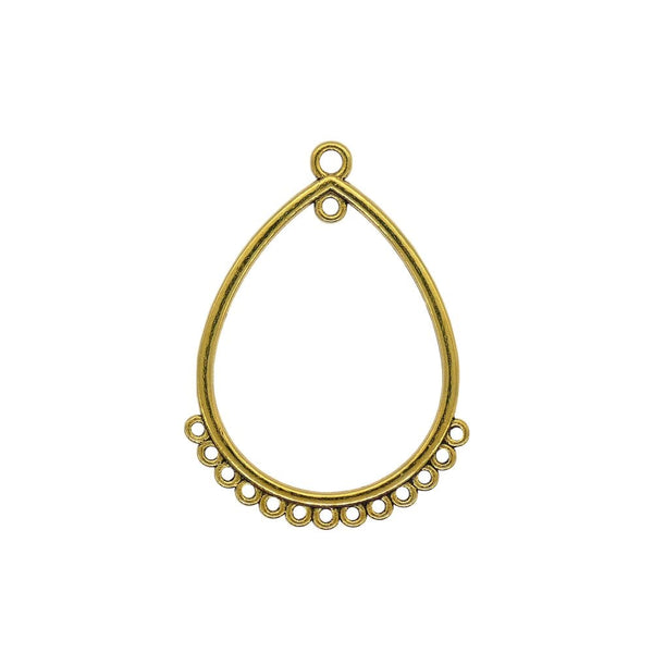 47mm Tibetan Style Tear Drop Chandelier, antique gold