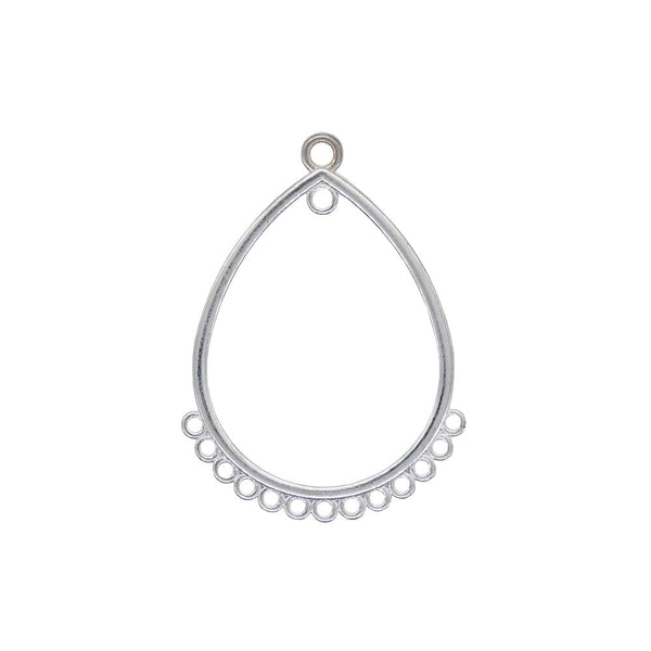 47mm Tibetan Style Tear Drop Chandelier, antique silver