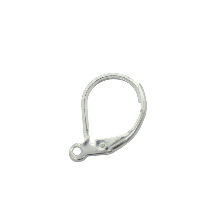 304 Stainless Steel Lever back Earring with Loop 15x10mm, silver
