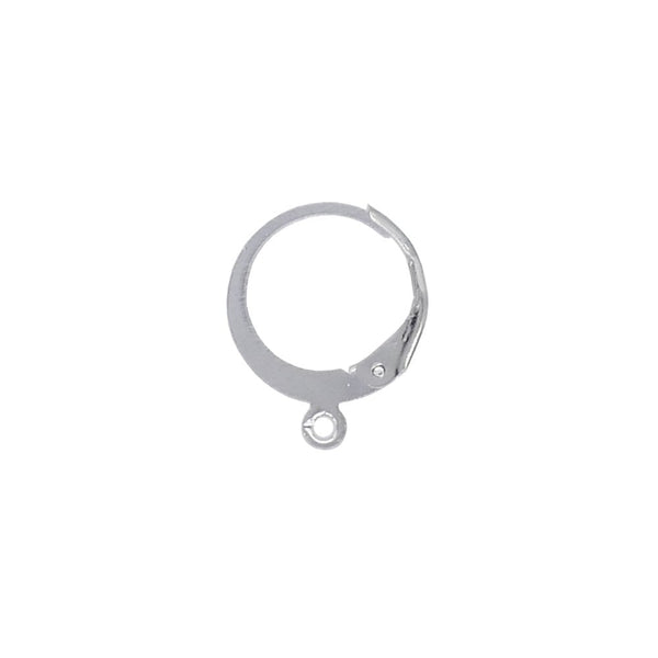 304 Stainless Steel Round Lever Back Earring with Loop 14x12mm, stainless steel