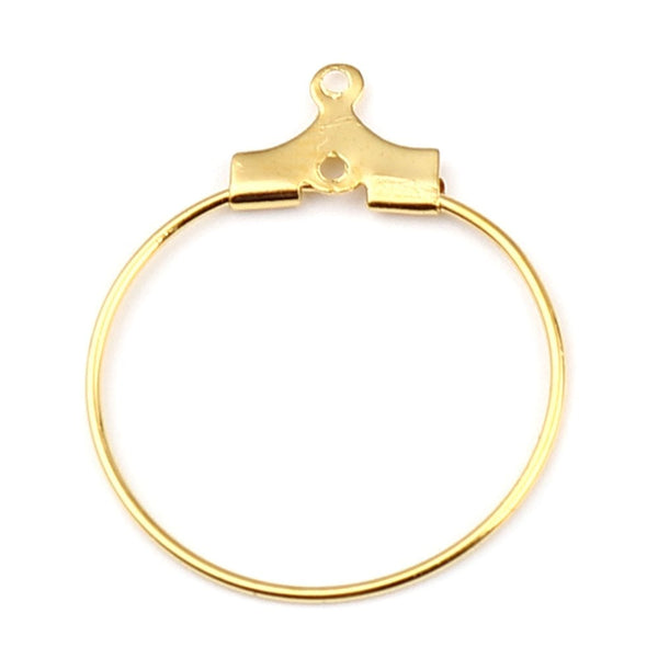 304 Stainless Steel Circle Hoop Earring Connectors 35mm, golden