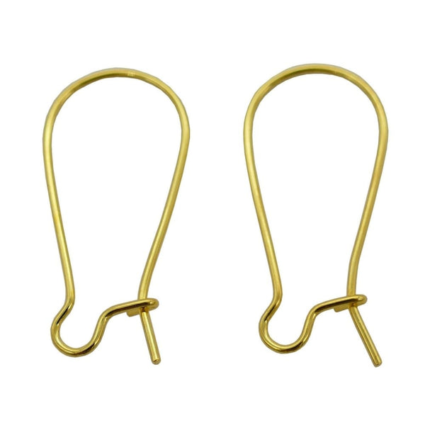 304 Stainless Steel Kidney Ear Wire 25x11mm, golden
