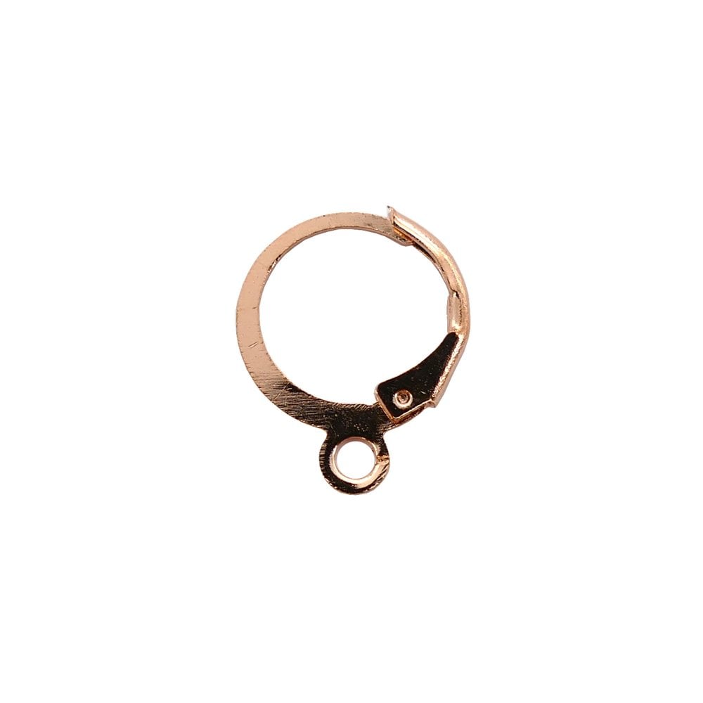 15x12mm Hinge Opening Hoop Earring with Loop, rose-gold-plated